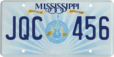 MS license plate JQC456