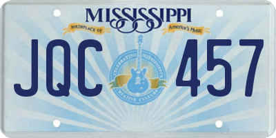 MS license plate JQC457