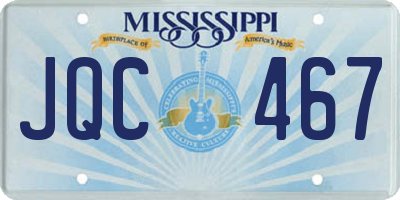 MS license plate JQC467