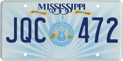 MS license plate JQC472