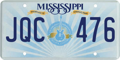 MS license plate JQC476