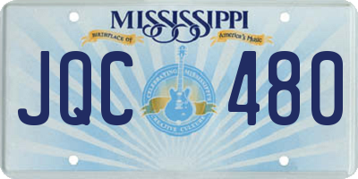 MS license plate JQC480