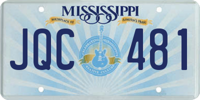 MS license plate JQC481