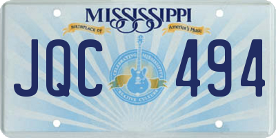 MS license plate JQC494