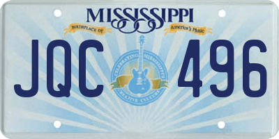 MS license plate JQC496