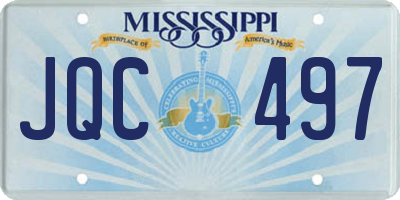 MS license plate JQC497