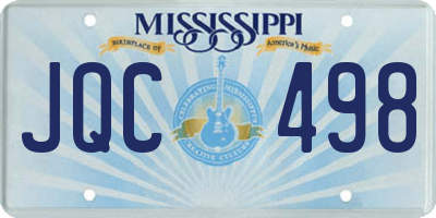 MS license plate JQC498