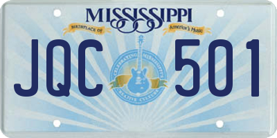 MS license plate JQC501