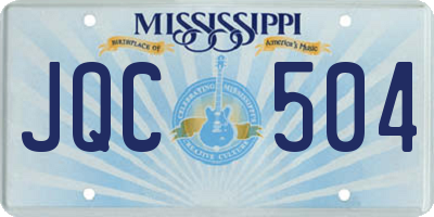 MS license plate JQC504