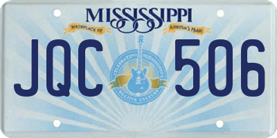 MS license plate JQC506