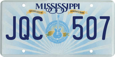 MS license plate JQC507