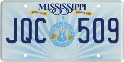 MS license plate JQC509