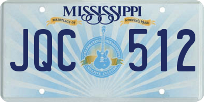 MS license plate JQC512