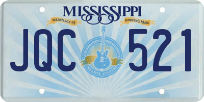 MS license plate JQC521