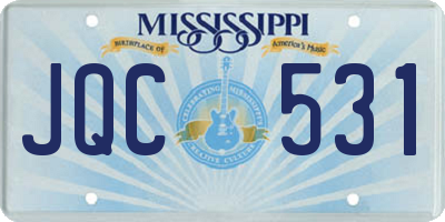MS license plate JQC531