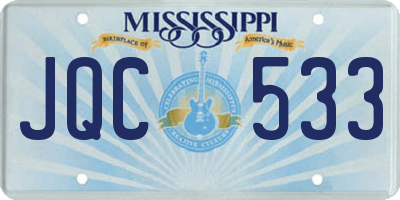 MS license plate JQC533