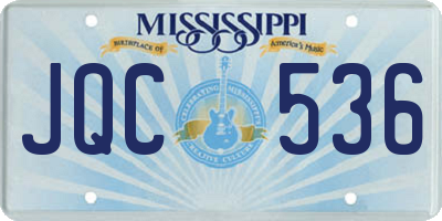MS license plate JQC536