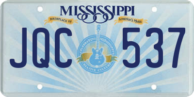 MS license plate JQC537