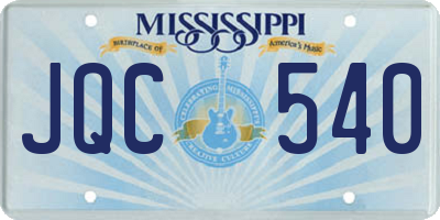 MS license plate JQC540