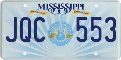MS license plate JQC553