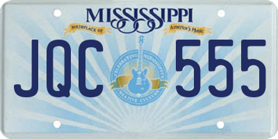 MS license plate JQC555