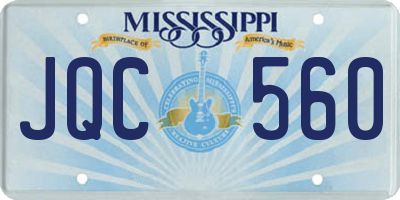 MS license plate JQC560