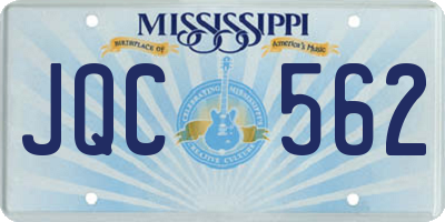 MS license plate JQC562