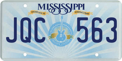 MS license plate JQC563