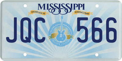 MS license plate JQC566