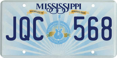 MS license plate JQC568