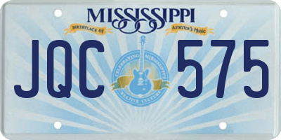 MS license plate JQC575