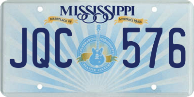 MS license plate JQC576