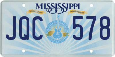 MS license plate JQC578