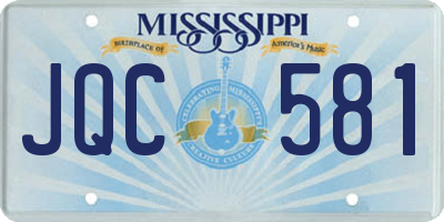 MS license plate JQC581