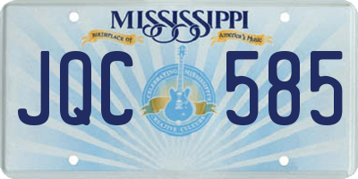 MS license plate JQC585