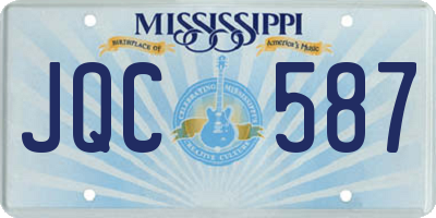 MS license plate JQC587