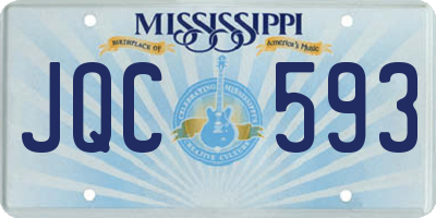 MS license plate JQC593
