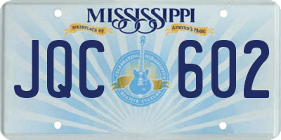 MS license plate JQC602