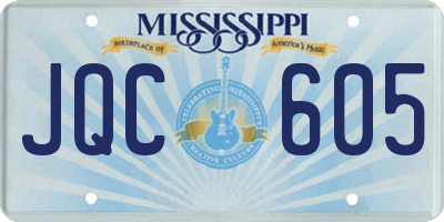 MS license plate JQC605
