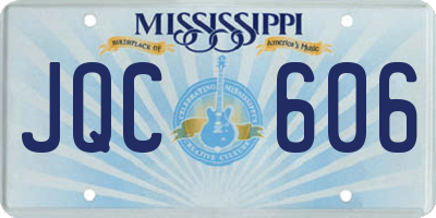 MS license plate JQC606