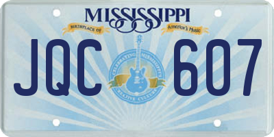MS license plate JQC607