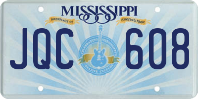 MS license plate JQC608