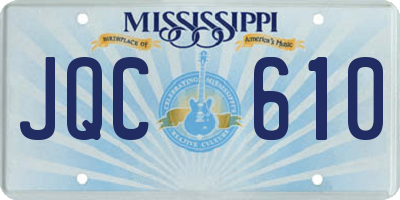 MS license plate JQC610