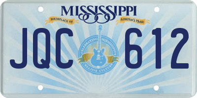 MS license plate JQC612
