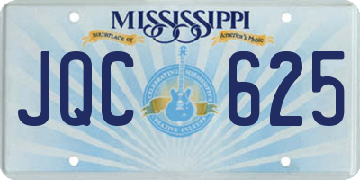 MS license plate JQC625