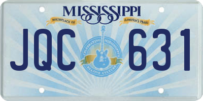 MS license plate JQC631