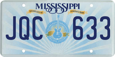 MS license plate JQC633