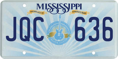 MS license plate JQC636
