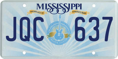 MS license plate JQC637