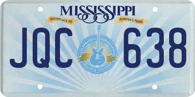 MS license plate JQC638
